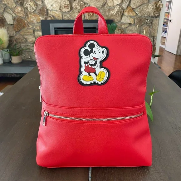 Disney | Bags | Disney Mickey Mouse Patch Red Backpack  display picture 1